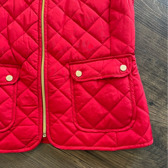 St Johns Bay Red Quilted Vest with Gold Accents - Picture 3 of 6